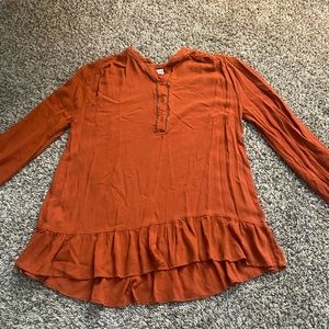 burnt orange altars state long sleeved dress shirt